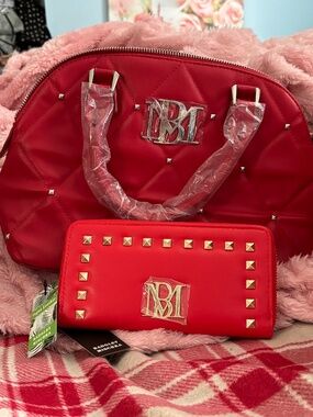 Duo Badgley Mischka red purse and wallet NWT